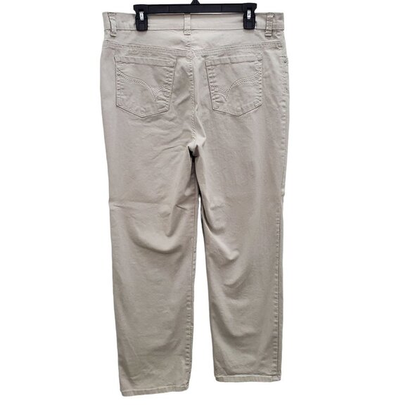 Gloria Vanderbilt Woman's Petite Amanda Khaki Tapered Leg Mom Jeans Plus Sz 16P - Picture 7 of 7